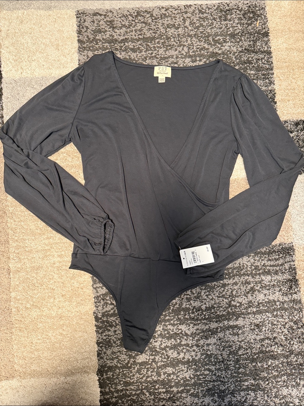 PST Project Social T bodysuit, dark grey, size L NWT!